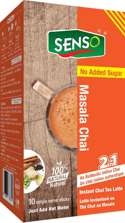 Masala Chai Tea Latte. Just add boiling water and ready to serve Chai Latte (Unsweetened Premix. 10 Servings in pack. 22 Gms each)