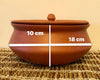 Degchi - Clay Cooking Pot Terracotta Cookware Non-glazed 100% Natural Microwave and Fridge friendly. Cookware and Serve Food. Used for making Curd / Butter / Biryani 1.8 / 1.0 / 0.70 Lt.