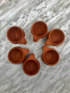 Clay / Terracotta Cup. 100% Natural Serve ware. Reusable. Pack of 6. Microwave friendly. Non glazed. 100 ml or 3 Oz capacity.