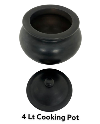 100 % Natural Clay Cooking Pot. 4 Litres. Cook and Serve.