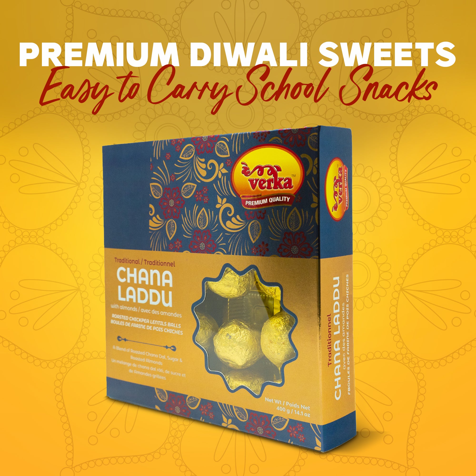 Laddu - Roasted Chickpea Lentil Balls with Almonds. Chana Badam Laddu.