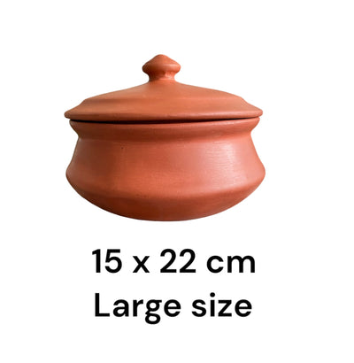 Unglazed Handmade Clay Cooking Pot Terracotta Microwave and Fridge friendly. Cookware and Serve Food.