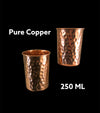 Copper Tumbler. Pack of 2 Tumblers / Mugs by Verka. Hand made Pure Copper Hammered. 250 ML